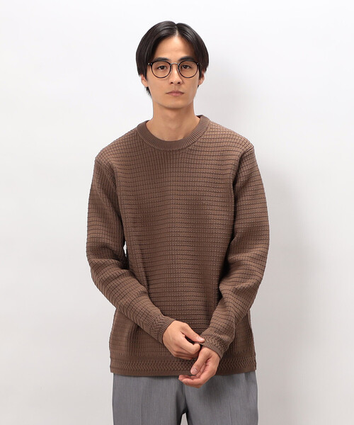 COMME CA ISM(コムサイズム)の「ワッフルクルーネックニット(ニット/セーター・メンズ・アイボリー/チャコール/ブルー/ブラウン/レッド・LARGE/MEDIUM)」の22枚目の写真