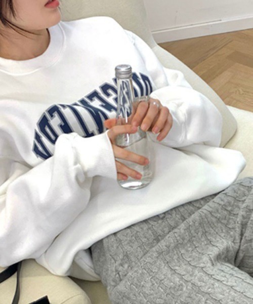 SallyLunn(サリーラン)の「文字ロゴゆったりスウェット(スウェット・レディース・グレー/ホワイト・MEDIUM/LARGE)」の6枚目の写真