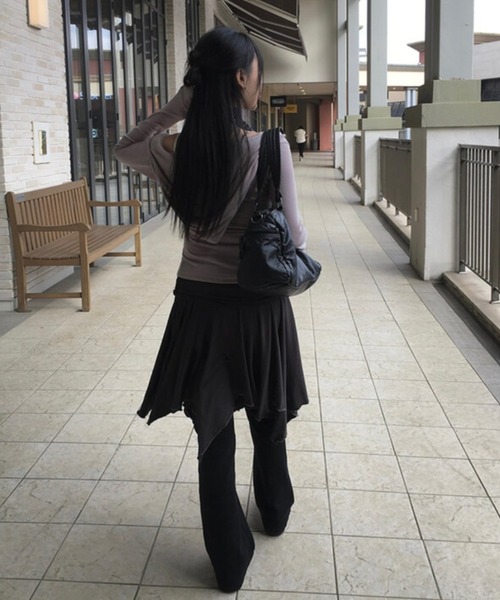 anyonemore（エニワンモア）の「anyonemore(エニワンモア)/フード付き スナップボタン スリムフィット 長袖 Tシャツ/Rezer Hoodie Button Long Sleeve T-Shirt（Tシャツ/カットソー・レディース・チャコールグレー/ブラック/ピンクベージュ/アイボリー・FREE）」の18枚目の写真