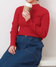 libelle more | 【洗濯機で洗える】ランダムリブボトルネックニットプルオーバー(ニット/セーター)