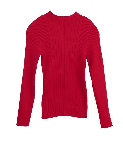 libelle more（リベル モア）の「【洗濯機で洗える】ランダムリブボトルネックニットプルオーバー（ニット/セーター・レディース・レッド/ピンク/オフホワイト/杢グレー/ブラック・M/L）」の19枚目の写真