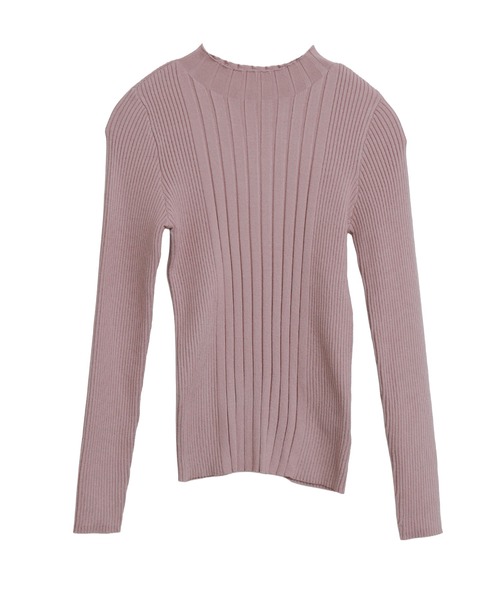 libelle more（リベル モア）の「【洗濯機で洗える】ランダムリブボトルネックニットプルオーバー（ニット/セーター・レディース・レッド/ピンク/オフホワイト/杢グレー/ブラック・M/L）」の6枚目の写真