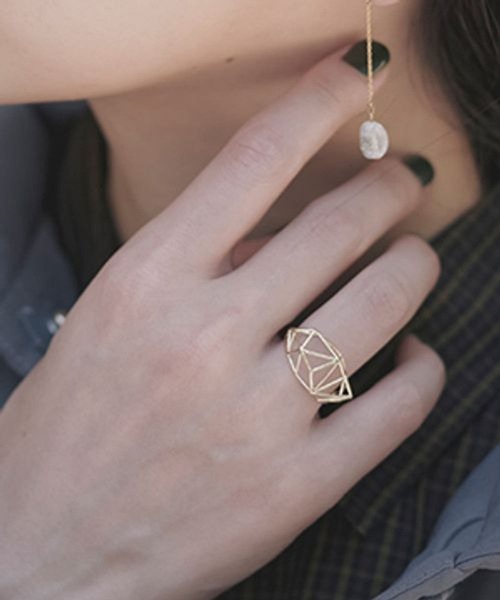 studio CLIP（スタディオクリップ）の「【daily CLIP】ジオメトリーモチーフリング（リング・レディース・ブラック/その他1/その他2・FREE）」の2枚目の写真