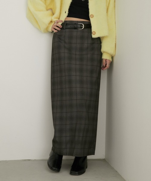 Aunt Marie's(アントマリーズ)の「グレンチェックナロースカート(スカート・レディース・ブラウン/グレー・LARGE/MEDIUM)」の14枚目の写真