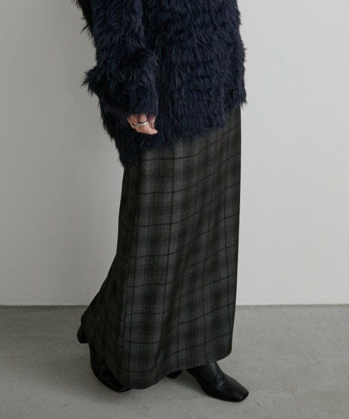 Aunt Marie's(アントマリーズ)の「グレンチェックナロースカート(スカート・レディース・ブラウン/グレー・LARGE/MEDIUM)」の7枚目の写真