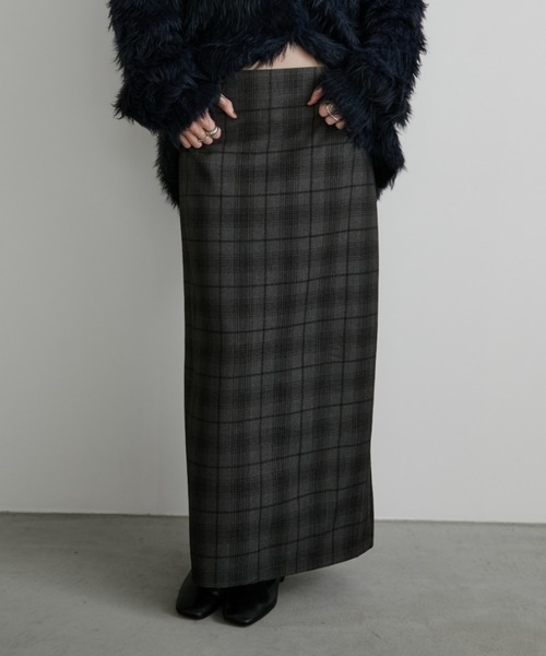 Aunt Marie's(アントマリーズ)の「グレンチェックナロースカート(スカート・レディース・ブラウン/グレー・LARGE/MEDIUM)」の6枚目の写真