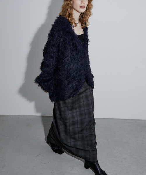 Aunt Marie's(アントマリーズ)の「グレンチェックナロースカート(スカート・レディース・ブラウン/グレー・LARGE/MEDIUM)」の4枚目の写真