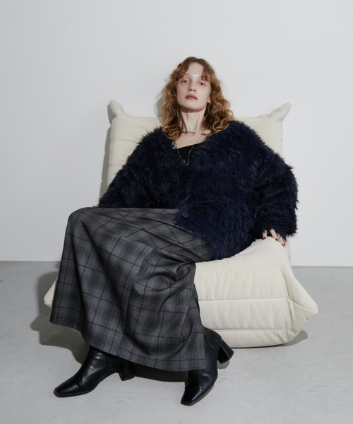 Aunt Marie's(アントマリーズ)の「グレンチェックナロースカート(スカート・レディース・ブラウン/グレー・LARGE/MEDIUM)」の3枚目の写真