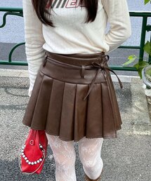 ME+me アシンメトリーチェック柄プリーツ巻きスカート ME+me アシンメトリーチェック柄プリーツ巻きスカート Me＋Me