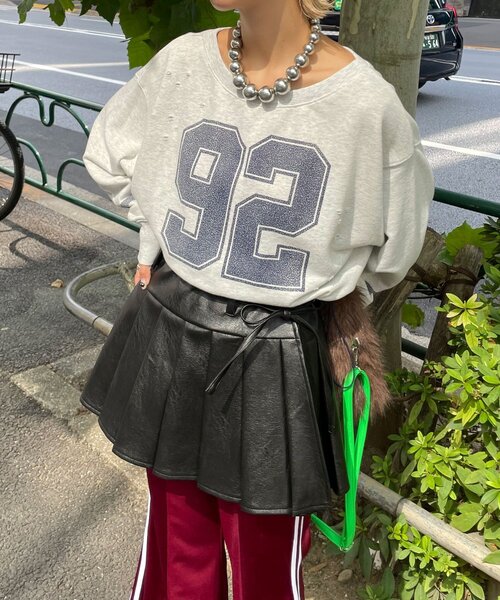 CIAOPANIC（チャオパニック）の「レザープリーツラップミニスカート（スカート・レディース・ブラック/ブラウン・FREE）」の3枚目の写真