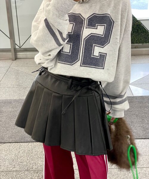 CIAOPANIC（チャオパニック）の「レザープリーツラップミニスカート（スカート・レディース・ブラック/ブラウン・FREE）」の5枚目の写真