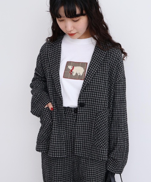 l'atelier du savon(アトリエドサボン)の「ウールガーゼジャケット(テーラードジャケット・レディース・その他/ブラック・FREE)」の4枚目の写真