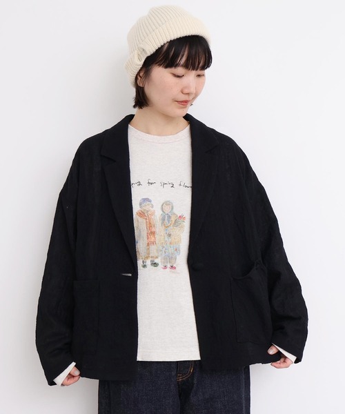 l'atelier du savon(アトリエドサボン)の「ウールガーゼジャケット(テーラードジャケット・レディース・その他/ブラック・FREE)」の8枚目の写真