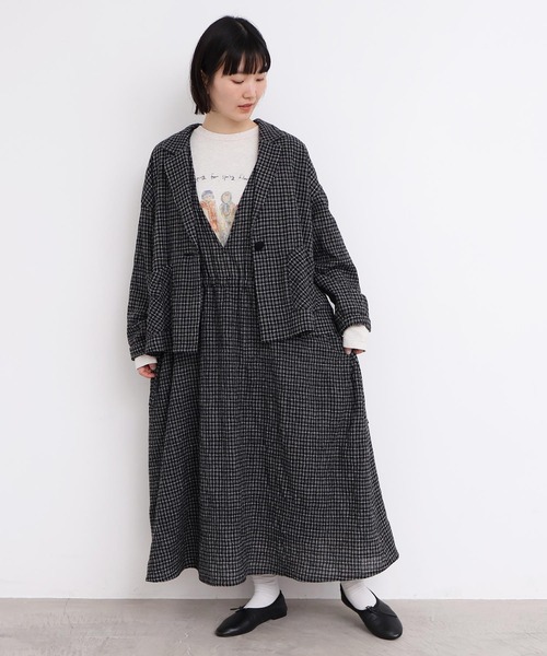 l'atelier du savon(アトリエドサボン)の「ウールガーゼジャケット(テーラードジャケット・レディース・その他/ブラック・FREE)」の22枚目の写真