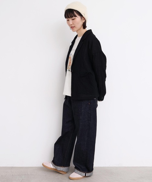 l'atelier du savon(アトリエドサボン)の「ウールガーゼジャケット(テーラードジャケット・レディース・その他/ブラック・FREE)」の18枚目の写真