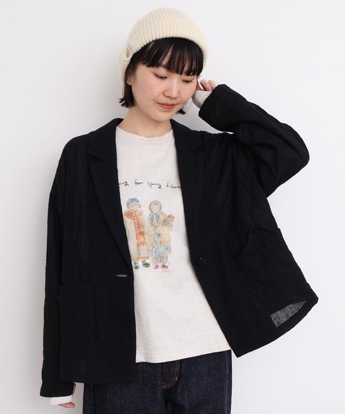 l'atelier du savon(アトリエドサボン)の「ウールガーゼジャケット(テーラードジャケット・レディース・その他/ブラック・FREE)」の11枚目の写真