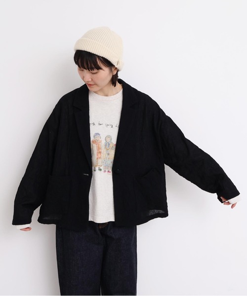 l'atelier du savon(アトリエドサボン)の「ウールガーゼジャケット(テーラードジャケット・レディース・その他/ブラック・FREE)」の9枚目の写真