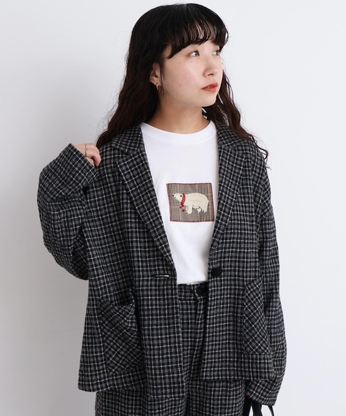 l'atelier du savon(アトリエドサボン)の「ウールガーゼジャケット(テーラードジャケット・レディース・その他/ブラック・FREE)」の3枚目の写真