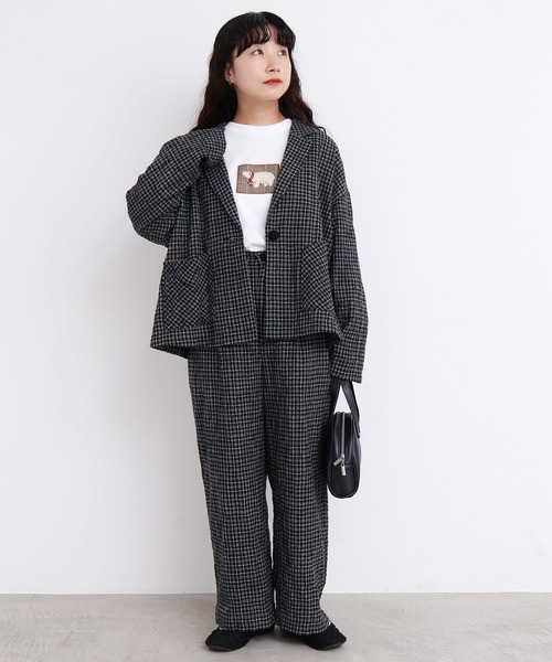 l'atelier du savon(アトリエドサボン)の「ウールガーゼジャケット(テーラードジャケット・レディース・その他/ブラック・FREE)」の12枚目の写真