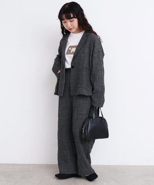 l'atelier du savon(アトリエドサボン)の「ウールガーゼジャケット(テーラードジャケット・レディース・その他/ブラック・FREE)」の13枚目の写真