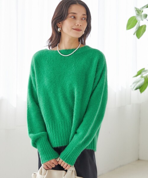 SHIPS（シップス）の「〈手洗い可能〉フォックス クルーネック ニット プルオーバー（ニット/セーター・レディース・ネイビー/グリーン/ライトグリーン/オフホワイト/ブラック・ONE SIZE）」の3枚目の写真