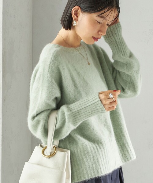 SHIPS（シップス）の「〈手洗い可能〉フォックス クルーネック ニット プルオーバー（ニット/セーター・レディース・ネイビー/グリーン/ライトグリーン/オフホワイト/ブラック・ONE SIZE）」の4枚目の写真