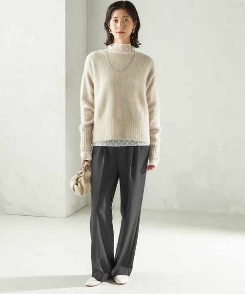 SHIPS（シップス）の「〈手洗い可能〉フォックス クルーネック ニット プルオーバー（ニット/セーター・レディース・ネイビー/グリーン/ライトグリーン/オフホワイト/ブラック・ONE SIZE）」の6枚目の写真