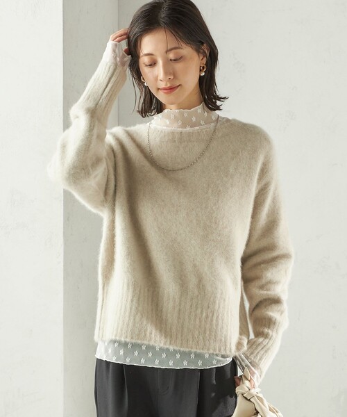 SHIPS（シップス）の「〈手洗い可能〉フォックス クルーネック ニット プルオーバー（ニット/セーター・レディース・ネイビー/グリーン/ライトグリーン/オフホワイト/ブラック・ONE SIZE）」の8枚目の写真