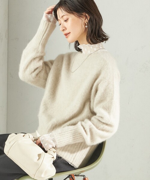 一部WEB限定】〈手洗い可能〉フォックス クルーネック ニット プル