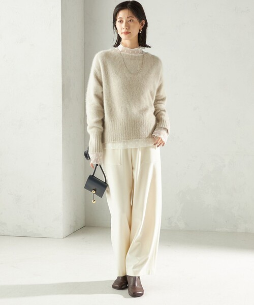 SHIPS（シップス）の「〈手洗い可能〉フォックス クルーネック ニット プルオーバー（ニット/セーター・レディース・ネイビー/グリーン/ライトグリーン/オフホワイト/ブラック・ONE SIZE）」の10枚目の写真