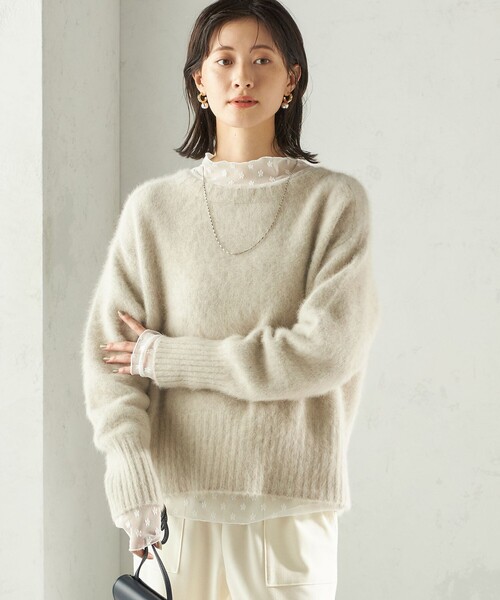 SHIPS（シップス）の「〈手洗い可能〉フォックス クルーネック ニット プルオーバー（ニット/セーター・レディース・ネイビー/グリーン/ライトグリーン/オフホワイト/ブラック・ONE SIZE）」の13枚目の写真