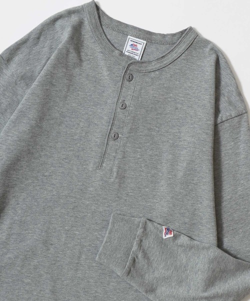 JEMORGAN(ジェーイーモーガン)の「2026SS JEMORGAN/ジェーイーモーガン ワンポイントロゴ刺繍 ヘンリーネックロンT レディース メンズ 長袖Tシャツ(Tシャツ/カットソー・メンズ・グレー/ベージュ/オフホワイト/ブラック/ネイビー・XL/L/M)」の3枚目の写真