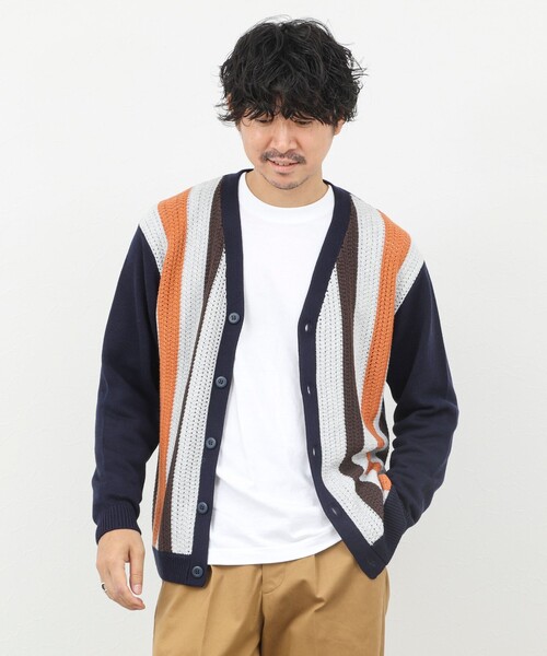 NOLLEY’S(ノーリーズ)の「フロントストライプ 7Gカーディガン/ウォッシャブル/抗菌加工(カーディガン/ボレロ・メンズ・ブラウン/ネイビー・M/S/L)」の10枚目の写真