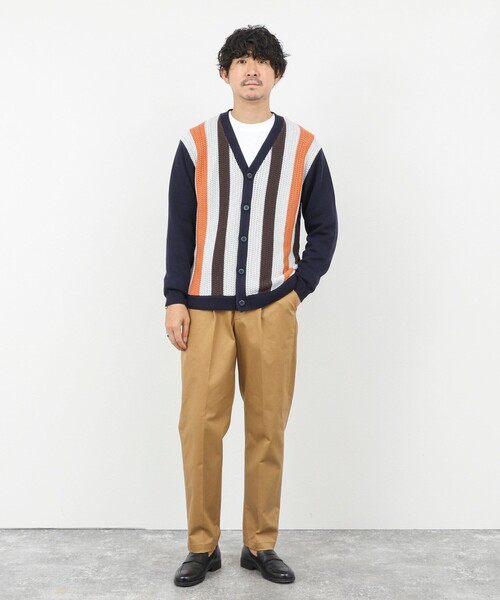 NOLLEY’S(ノーリーズ)の「フロントストライプ 7Gカーディガン/ウォッシャブル/抗菌加工(カーディガン/ボレロ・メンズ・ブラウン/ネイビー・M/S/L)」の8枚目の写真