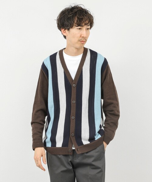 NOLLEY’S(ノーリーズ)の「フロントストライプ 7Gカーディガン/ウォッシャブル/抗菌加工(カーディガン/ボレロ・メンズ・ブラウン/ネイビー・M/S/L)」の13枚目の写真