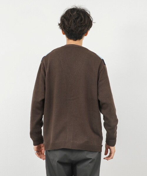 NOLLEY’S(ノーリーズ)の「フロントストライプ 7Gカーディガン/ウォッシャブル/抗菌加工(カーディガン/ボレロ・メンズ・ブラウン/ネイビー・M/S/L)」の9枚目の写真