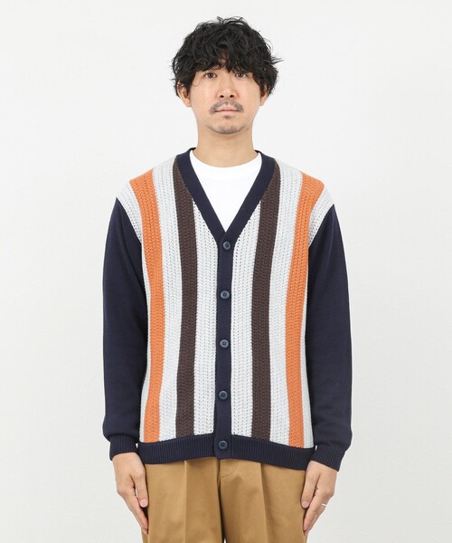 NOLLEY’S(ノーリーズ)の「フロントストライプ 7Gカーディガン/ウォッシャブル/抗菌加工(カーディガン/ボレロ・メンズ・ブラウン/ネイビー・M/S/L)」の11枚目の写真