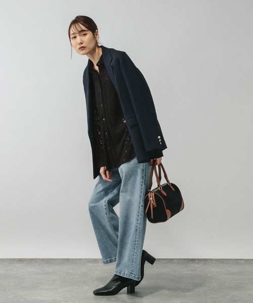 GLOBAL WORK(グローバルワーク)の「起毛フラワーレースシャツ/603586(シャツ/ブラウス・レディース・ブラック/ホワイト・LARGE/MEDIUM)」の10枚目の写真