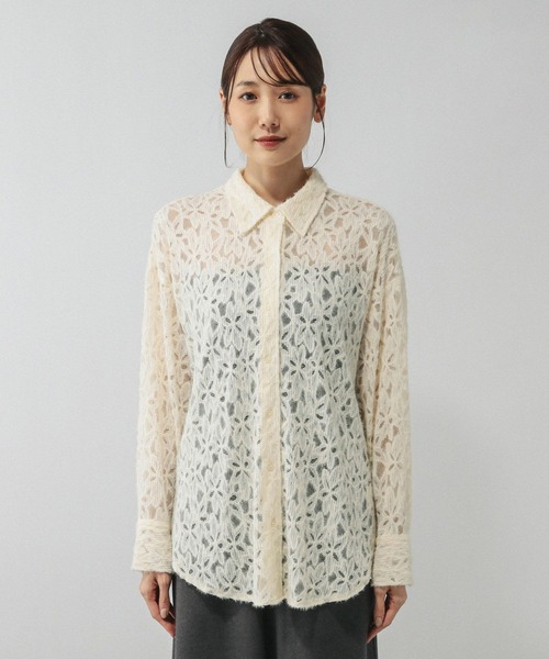 GLOBAL WORK(グローバルワーク)の「起毛フラワーレースシャツ/603586(シャツ/ブラウス・レディース・ブラック/ホワイト・LARGE/MEDIUM)」の13枚目の写真