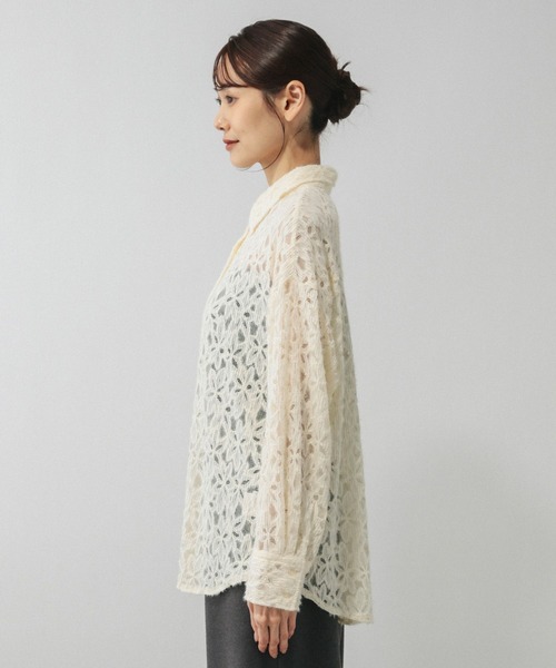 GLOBAL WORK(グローバルワーク)の「起毛フラワーレースシャツ/603586(シャツ/ブラウス・レディース・ブラック/ホワイト・LARGE/MEDIUM)」の14枚目の写真