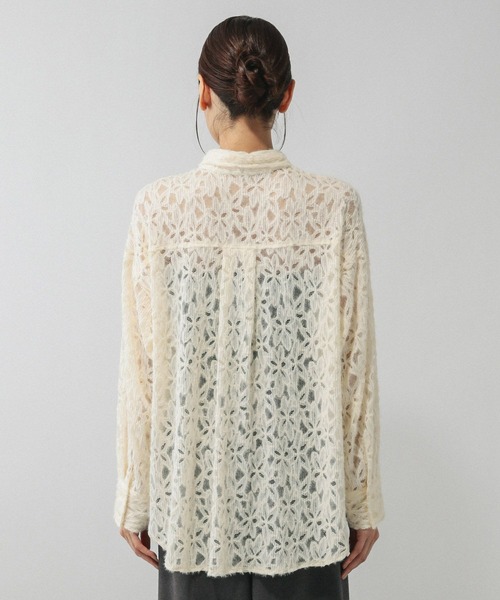 GLOBAL WORK(グローバルワーク)の「起毛フラワーレースシャツ/603586(シャツ/ブラウス・レディース・ブラック/ホワイト・LARGE/MEDIUM)」の15枚目の写真