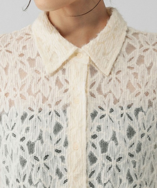 GLOBAL WORK(グローバルワーク)の「起毛フラワーレースシャツ/603586(シャツ/ブラウス・レディース・ブラック/ホワイト・LARGE/MEDIUM)」の16枚目の写真