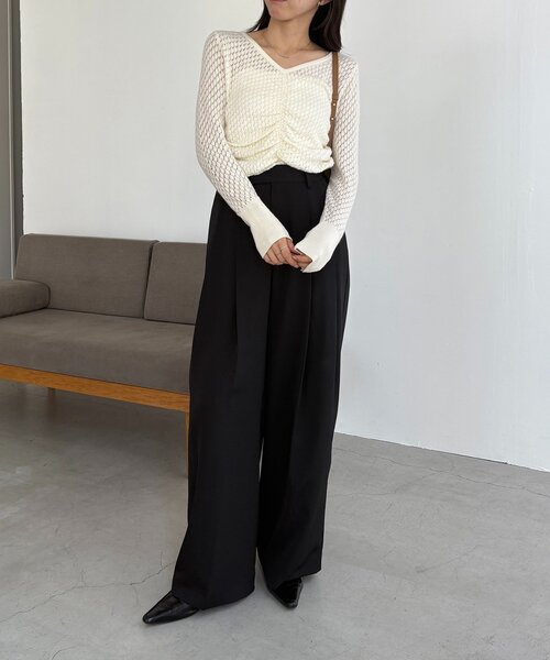 CAPRICIEUX LE'MAGE（カプリシューレマージュ）の「すっきりスラックスワイドパンツ（その他パンツ・レディース・キャメル/ベージュ/ブラック・PS/TM/36/38）」の7枚目の写真