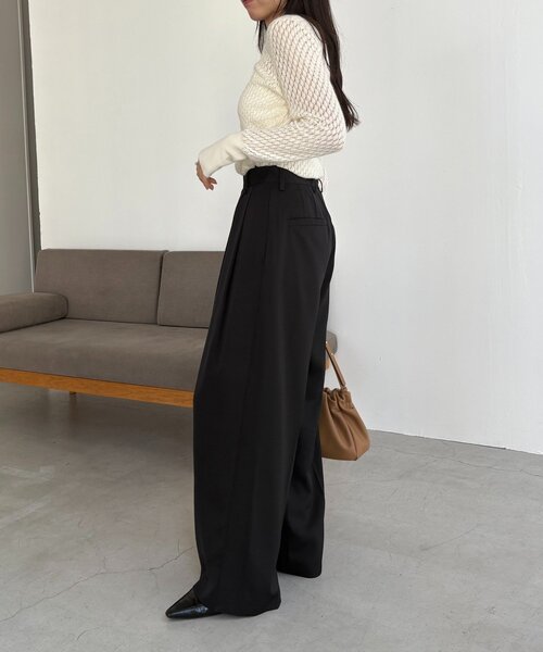 CAPRICIEUX LE'MAGE（カプリシューレマージュ）の「すっきりスラックスワイドパンツ（その他パンツ・レディース・キャメル/ベージュ/ブラック・PS/TM/36/38）」の9枚目の写真