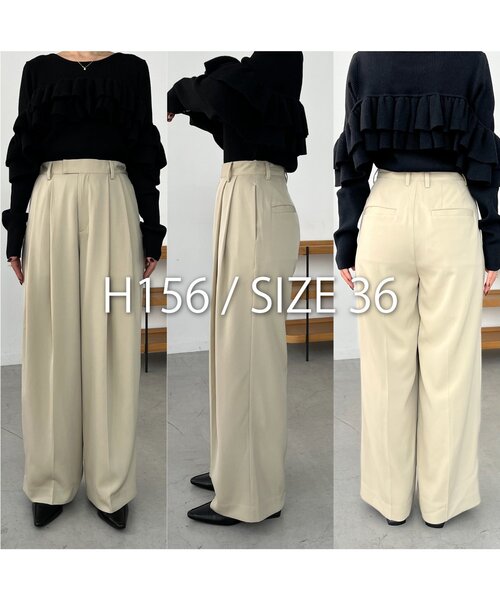 CAPRICIEUX LE'MAGE（カプリシューレマージュ）の「すっきりスラックスワイドパンツ（その他パンツ・レディース・キャメル/ベージュ/ブラック・PS/TM/36/38）」の22枚目の写真