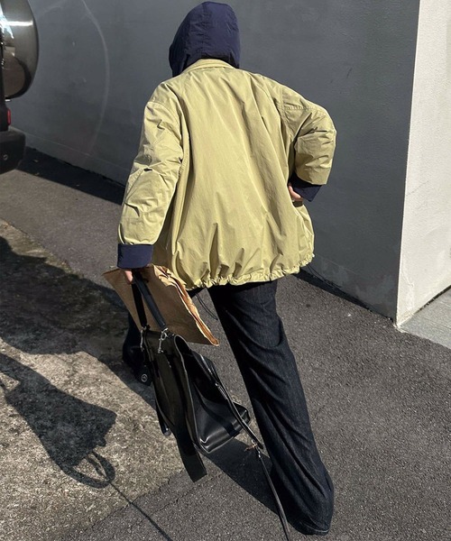 aimoha（アイモハ）の「配色レイヤードダウンジャケット (AW)（ダウンジャケット/コート・レディース・グリーン/ライトベージュ/グレー・FREE）」の14枚目の写真