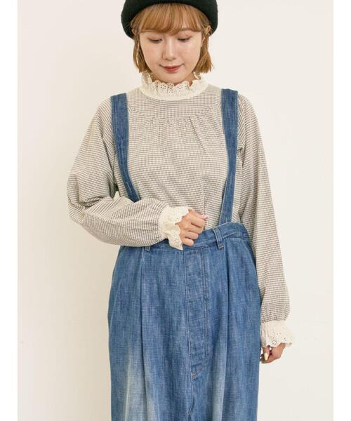 Samansa Mos2(サマンサ モスモス)の「スカラップレースブラウス(シャツ/ブラウス・レディース・オフホワイト/チャコールグレー/ベージュ/キナリ・F)」の6枚目の写真