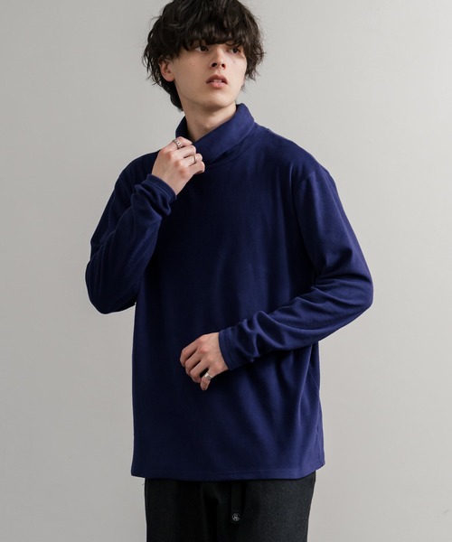 Rocky Monroe（ロッキーモンロー）の「ストレッチフリースタートルネック長袖Tシャツ（Tシャツ/カットソー・メンズ・チャコール/ネイビー/オフホワイト/ブラック/ワイン/カーキ・M/L/LL）」の5枚目の写真