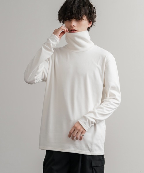 Rocky Monroe（ロッキーモンロー）の「ストレッチフリースタートルネック長袖Tシャツ（Tシャツ/カットソー・メンズ・チャコール/ネイビー/オフホワイト/ブラック/ワイン/カーキ・M/L/LL）」の9枚目の写真