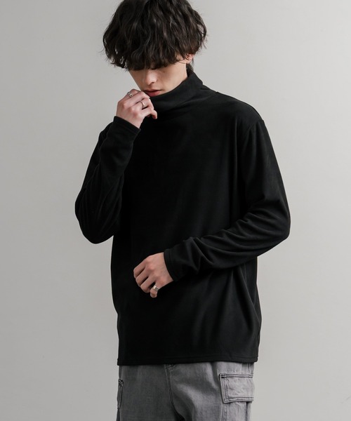 Rocky Monroe（ロッキーモンロー）の「ストレッチフリースタートルネック長袖Tシャツ（Tシャツ/カットソー・メンズ・チャコール/ネイビー/オフホワイト/ブラック/ワイン/カーキ・M/L/LL）」の12枚目の写真